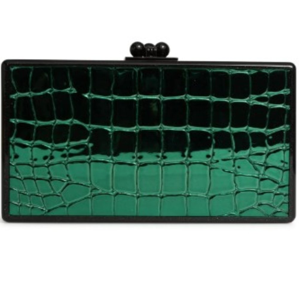 New With Tag Edie Parker Croc Clutch